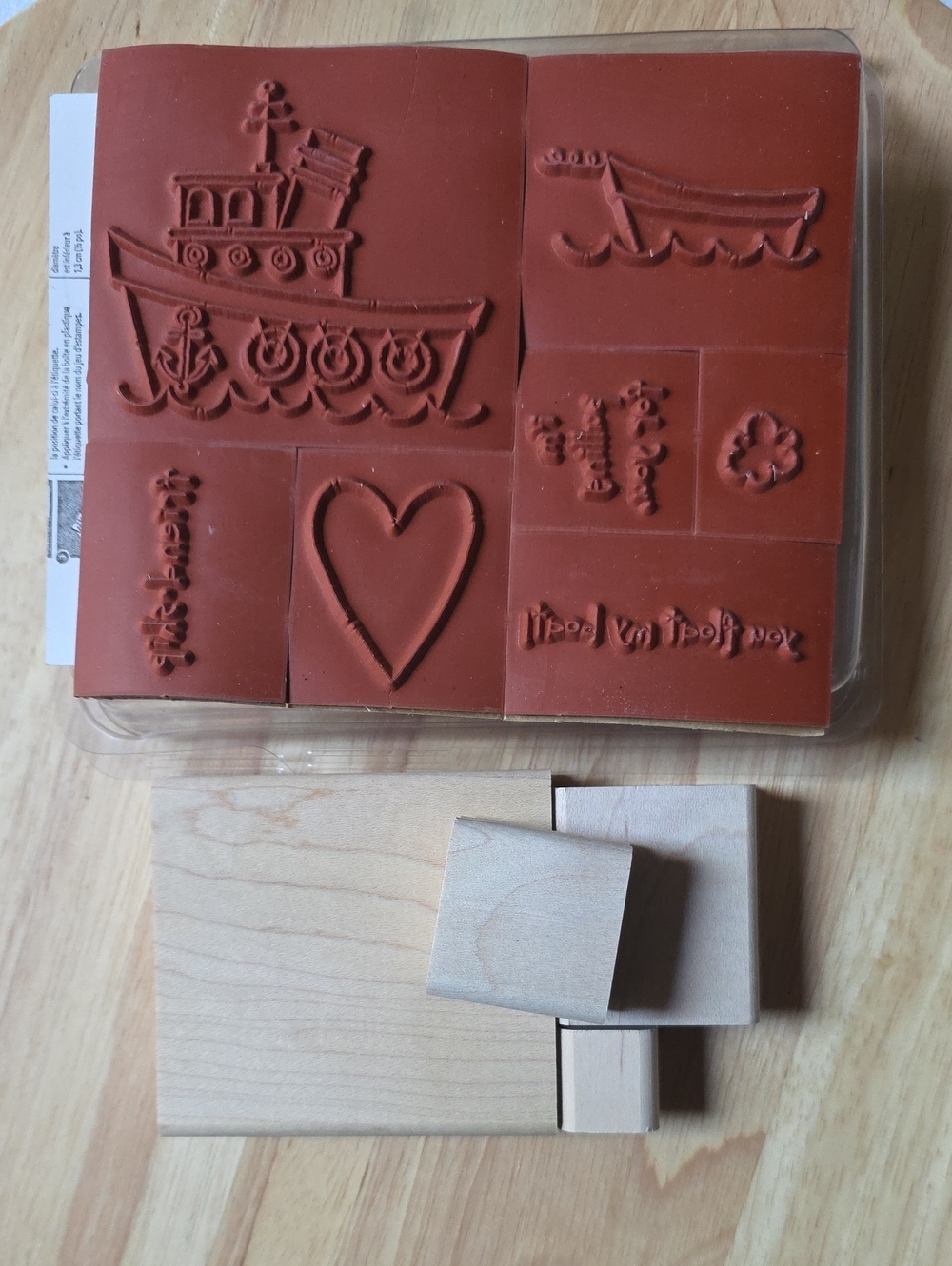 Stampin’ Up Boatloads of Love 2007 Rubber Stamp Set 7 Pc Retired Unmounted